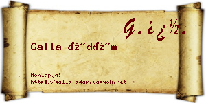 Galla Ádám névjegykártya