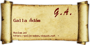 Galla Ádám névjegykártya